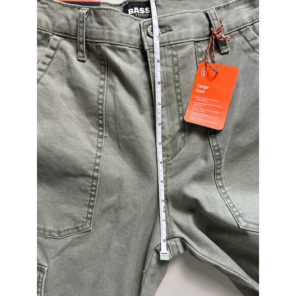 BASS OUTDOOR Women's High-Rise Canvas Cargo Pants NWT LICHEN GREEN SIZE 4 - Picture 11 of 11